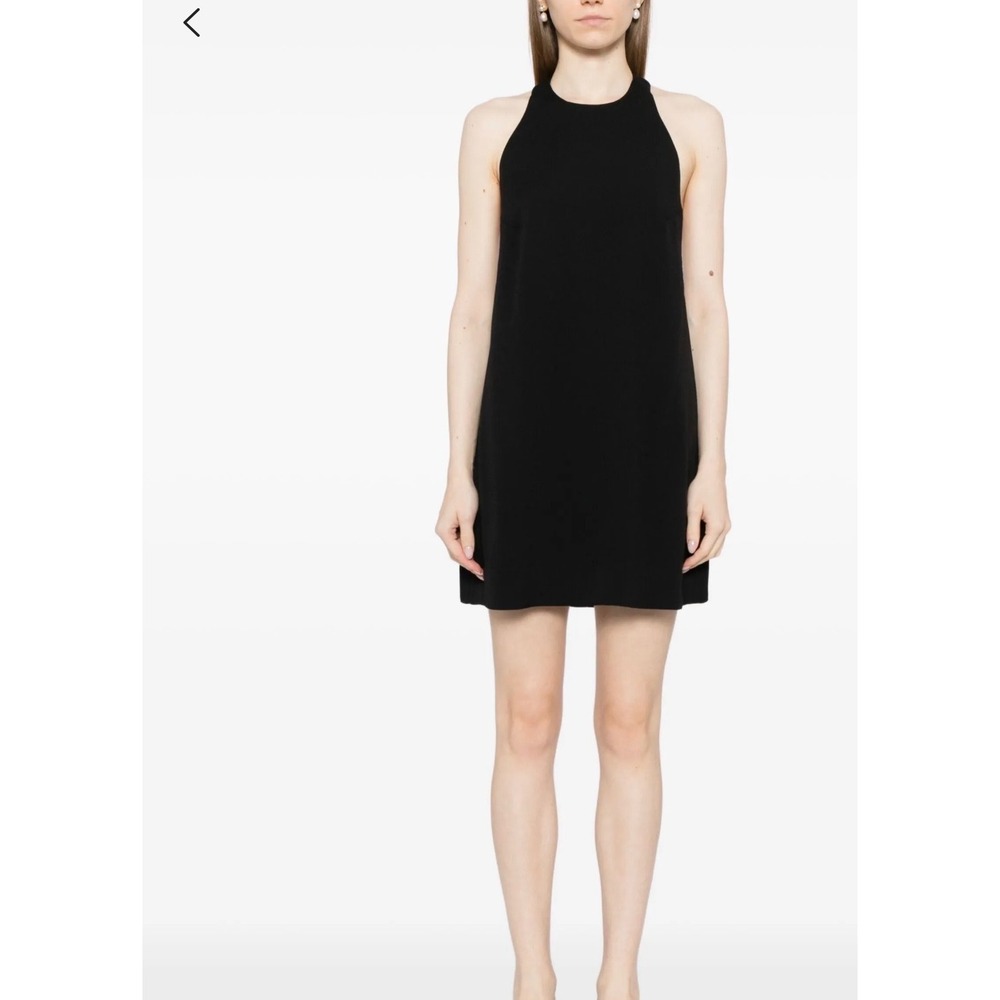 Black Velvet Halter Mini Dress Open Back Cocktail Shift Dress